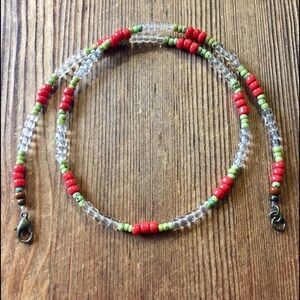 **2 for $10**Men's Necklace, 18 Inches Long/Clear and Brown/Handmade